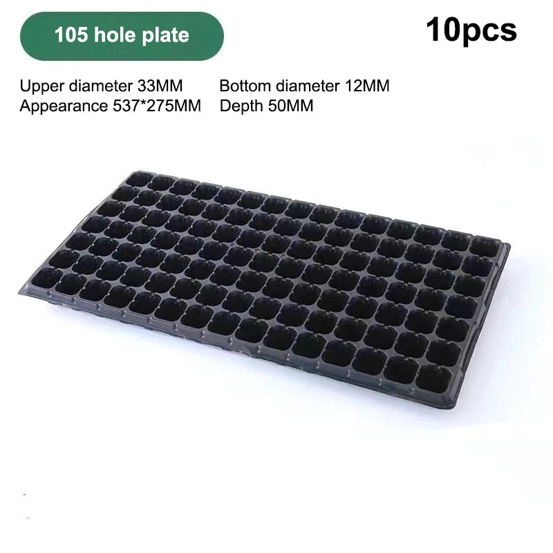 10Pcs Seedling Trays Plastic Gardening Germination Trays Black Seedling Container Garden Supplies For Vegetable Flower