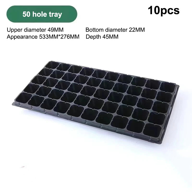 Hot！NEW 10Pcs Seedling Trays Plastic Gardening Germination Trays Black Seedling Container Garden Supplies For Vegetable Flower