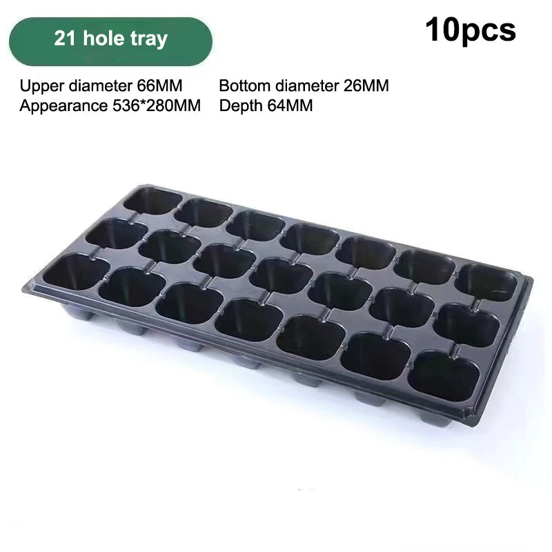 Hot！NEW 10Pcs Seedling Trays Plastic Gardening Germination Trays Black Seedling Container Garden Supplies For Vegetable Flower