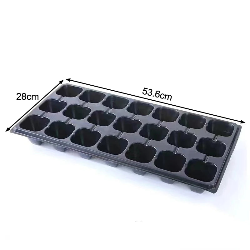 Z. 10Pcs Seedling Trays Plastic Gardening Germination Trays Black Seedling Container Garden Supplies For Vegetable Flower